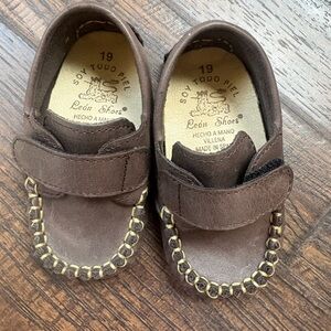 Infant Brown Leather Moccasin Loafer Style Shoe